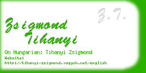 zsigmond tihanyi business card